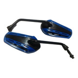 Par Mini Espelho Retrovisor Nx 150 / Nx 200 / Xlr 125 - Azul
