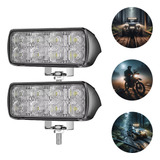 Par Mini Farol Milha Led Barra Pisca Strobo 24w Carro Trator