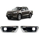Par Moldura Cromada Milha S10 2012 A 2015
