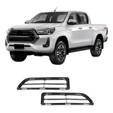 Par Moldura Tela Parachoque Dianteiro Hilux 2021 2022 2023
