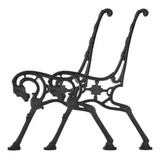 Par Pé De Banco Cavalo Para Jardim Ferro Fundido Antigo