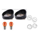 Par Pisca Seta Aro Alongado Preto Lente Fumê Harley Davidson