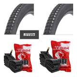 Par Pneu Aro 26x1 1/2x2 Bike Barra Forte Primor + 2 Câmaras 