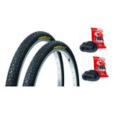 Par Pneu Bike Pirelli Bravo Super 26x1.1/2x2 + Câmara De Ar Cor Preto