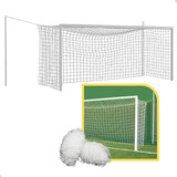 Par Rede De Futebol Campo Copa México Quadrada Fio 4 Nylon