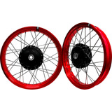 Par Roda Alumínio Vermelho Viper Vpr Titan 150 Tambor Preto