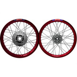 Par Roda Jante Aro Alumínio Fabreck Vermelho Fan 09/18 4mm