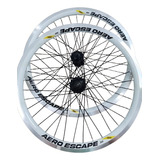 Par Rodas Aro 26 Aero Bicicleta Vzan Alumínio V-brake Mtb Cor Branco