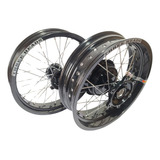 Par Rodas Xr Tornado 250 Motard Pretos (aros 17 + Raios 4mm)