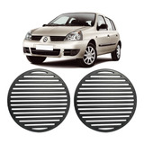 Par Telas Grade Alto Falante Porta Clio 2011 Cinza Escuro