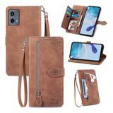 Para Capa De Telefone Motorola Brown Flip
