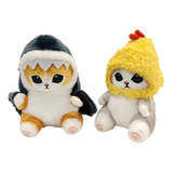 Para Novo Yw Boneca De Pelúcia Fofa De Gato Frito, Tubarão,