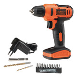 Parafusadeira / Furadeira 3/8 12v + 13 Peças Black + Decker