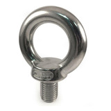 Parafuso Olhal Macho Em Inox 316 Rosca M6 Argola Reforçada 