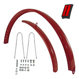 Paralama Para Bike Aro 26 Monark Caloi Completo Vermelho