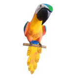Pássaro Arara Amarela - Decoração - Asa Fechada G 90cm
