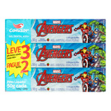 Pasta De Dentes Condor Kids+ Avengers Morango Em Gel Pacote X 3 150 G