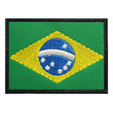 Patch Bordado Bandeira Do Brasil Cor Verde