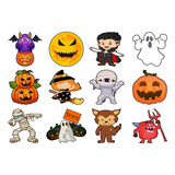 Patch Estampado Halloween, Múmia, Drácula, Abobora, Lobo