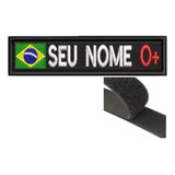 Patch Tarja Bandeira, Nome E Tipo Sanguíneo 15x10 Cm