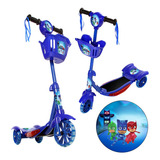 Patinete Pj Mask Para Crianças Scooter 3 Rodas Brinquedo