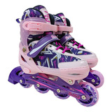 Patins In Line Roller Infanto Juvenil Play Rosa Nº 34 Ao 37