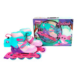 Patins In Line Roller Infanto Juvenil Play Rosa Nº 34 Ao 37
