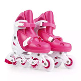 Patins Infantil Feminino 4 Rodas Inline Roller Mor 30 Ao 33