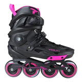 Patins Inline Freestyle Traxart Volt + 2.0 Rosa Abec9 +meia 