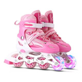 Patins Inline Roller Ajustáve| 28-32 Ajustável, Led, Abec 7