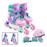 Patins Inline/tri-line 30-33 Com Kit De Proteção