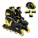 Patins Roller 4 Rodas Infantil N°28 Ao 31 + Kit De Segurança