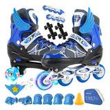 Patins Roller Infantil Ajustável 4 Rodas E In Line 2 Em 1