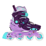 Patins Traxart Infantil Hardboot X-light Roxo Com Rodas Led