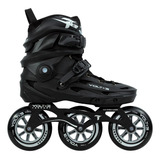 Patins Volt + 3 Inline Freestyle Traxart 110mm Preto Cromo