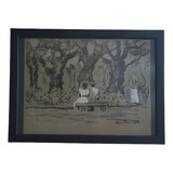 Paul Garfunkel - Desenho S/ Cartão Rio 1954 Cocaco 24x30 Cm