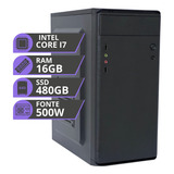 Pc Computador Cpu Intel Core I7 3.4ghz Ssd 480gb 16gb 500w
