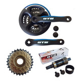 Pe De Vela Ltx Tipo Shimano Catraca Gts 7v Eixo Central Gts Cor Preto / Azul