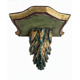 Peanha Barroca Madeira Ouro Entalhe 24cm X 11cm X 35cm