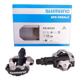 Pedal Shimano Pd M520 Clip Par Preto + Taquinho Sh51 Preto
