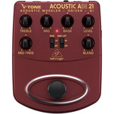 Pedal V-tone Acoustic Modeler Driver Adi21 Behringer Violão Cor Vinho