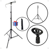 Pedestal P/ Microfone Ajustável Até 1,80m C/ Suporte + Bolsa