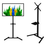 Pedestal Para Tv E Notebook C Rodinhas Suporte Chão Rodizio