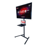 Pedestal Para Tv E Notebook C Rodinhas Suporte Chão Rodizio