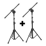Pedestal Suporte Microfone Girafa Profissional Kit Com 2