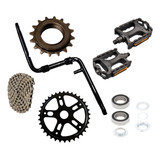 Pedivela 20 Monobloco +coroa+ Pedal+corrente+catraca+central