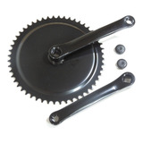 Pedivela Aço De Bike Fixa 170mm 1 Coroa 52 Dentes Preto