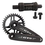 Pedivela Single 34d Fixo 175mm + Movimento Central 34,7mm Cor Preto