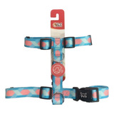 Peitoral Em H Azul E Rosa Great Pets M