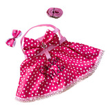 Peitoral Guia Pet Saia Vestido Coleira Rosa Cachorro Gato